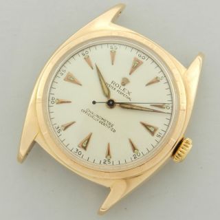 ROLEX OYSTER PERPETUAL BIG BUBBLE OVETTONE 6029 18KT ROSE GOLD VINTAGE WATCH 12