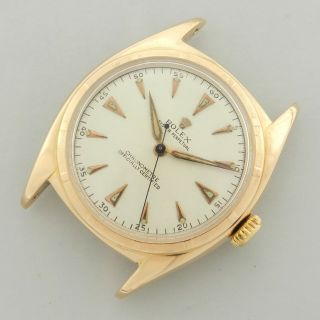 Rolex Oyster Perpetual Big Bubble Ovettone 6029 18kt Rose Gold Vintage Watch