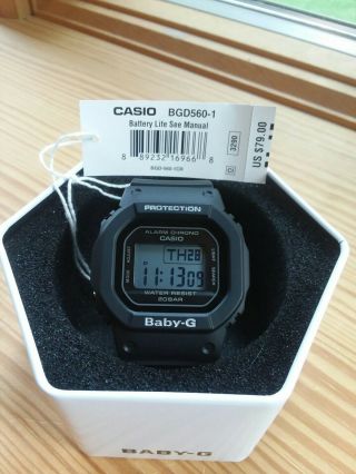 40mm Casio Bgd560 - 1 Baby - G Black Resin Strap Digital G - Shock Watch