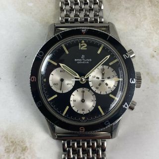 Vintage Breitling Co - Pilot Chronograph Wristwatch Ref.  765cp Venus 178 1960s Nr