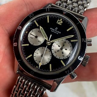 Vintage Breitling Co - Pilot Chronograph Wristwatch Ref.  765CP Venus 178 1960s NR 5