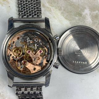 Vintage Breitling Co - Pilot Chronograph Wristwatch Ref.  765CP Venus 178 1960s NR 9