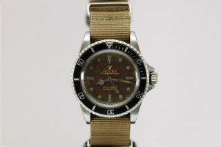 Rolex Submariner Ref 5513 Vintage Gilt Tropical Brown Dial Dive Watch 1960s