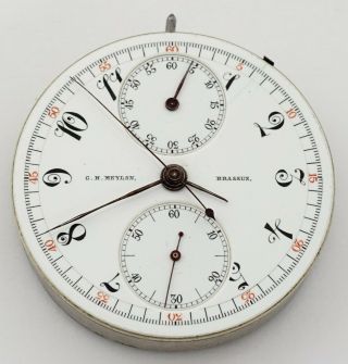 C.  H.  Meylan Pocket Watch Movement Only,  Split - Seconds Chronograph,  40mm - rf38918 2