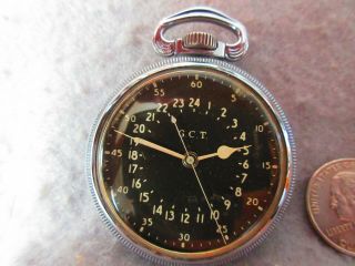 Wwii Hamilton Gct Military Case 24 Hr 4992b,  22 Jewel 16 Size Pocket Watch