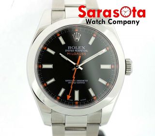 Rolex Milgauss 116400 40mm Black Dial Oyster Steel Wrist Watch 2009 w/Box/P 2