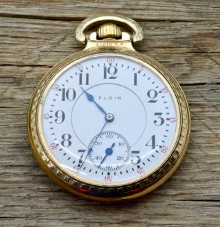 Antique 1911 Elgin Pocket Watch,  Bw Raymond,  19 Jewel,  16s,  12k Gold Filled