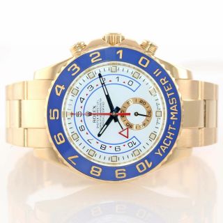 2013 PAPERS BLUE HANDS Men ' s Rolex Yacht - Master 2 Yellow Gold 116688 44mm Watch 2