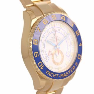 2013 PAPERS BLUE HANDS Men ' s Rolex Yacht - Master 2 Yellow Gold 116688 44mm Watch 4