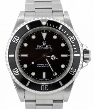 2000 Unpolished Rolex Submariner No - Date 14060 M Stainless Black Dive 40mm Watch