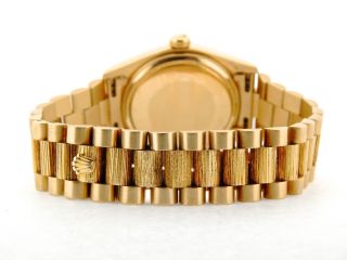 Mens Rolex Day - Date President 18k Gold Watch Bark Champagne Diamond Dial 18078 6