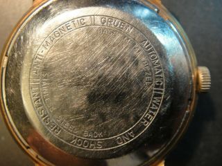 Vintage GRUEN Swiss Automatic Men ' s Wrist Watch.  34 mm.  Not Running. 3