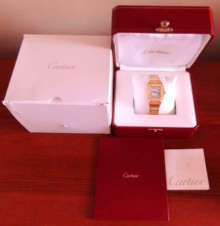 Cartier Santos 18k Solid Yellow Gold 29mm Automatic Dress Watch B&b