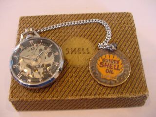 Rare Girard Perregaux Skeletonized Shell Oil Pocket Watch Box Fob Chain