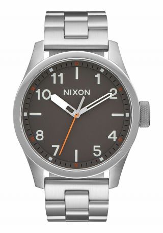 Nixon Safari Silver Stainless Steel Grey Face Without Box