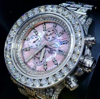 Iced Out Breitling Avenger A13370 Appx.  25 Ctw Diamonds 3