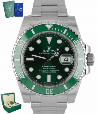 2012 Rolex Submariner Date Hulk 116610 Lv Green Ceramic 40mm Dive Watch