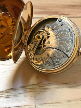 Antique Waltham Pocket Watch 14k Gold Crescent Moon and Star 4