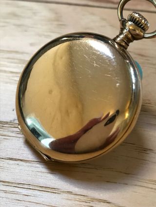 Antique Waltham Pocket Watch 14k Gold Crescent Moon and Star 7