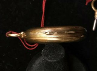 Antique F.  Huguenin Locle Yellow Gold Enamel Key Wind Rare Pocket Watch Swiss 11