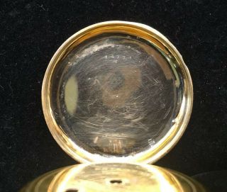 Antique F.  Huguenin Locle Yellow Gold Enamel Key Wind Rare Pocket Watch Swiss 2