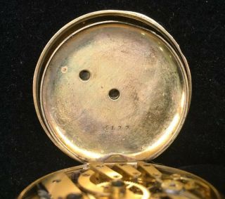 Antique F.  Huguenin Locle Yellow Gold Enamel Key Wind Rare Pocket Watch Swiss 3