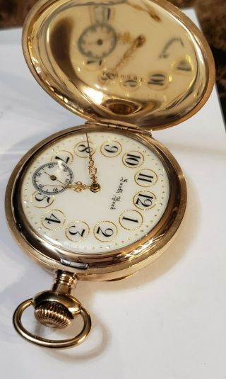 Stunning Vintage 16s South bend Multicolored dial Pocket Watch 4