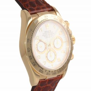 1999 Rolex Daytona Zenith 16518 White Arabic Dial 18k Yellow Gold Watch Box 5