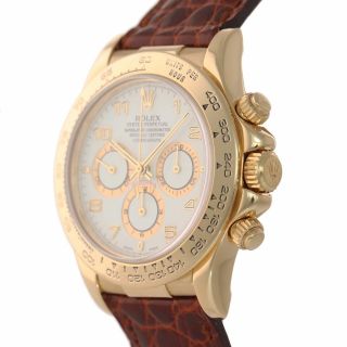 1999 Rolex Daytona Zenith 16518 White Arabic Dial 18k Yellow Gold Watch Box 6