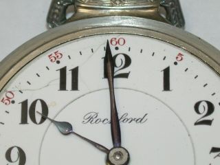 Rockford Rare 1 Star 18 Size 21 Jewel Grade 905 Nickel Pocket Watch.  16A 4