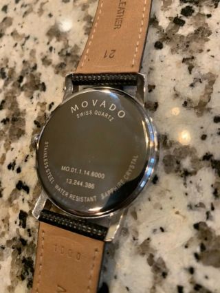 100 Authentic Movado Museum Classic Black Watch 3