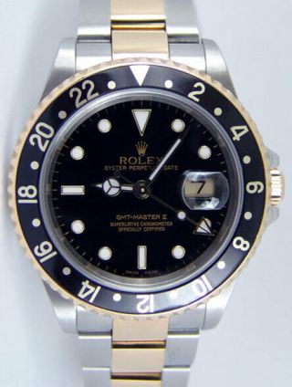 Rolex Gmt Master Ii Black Yellow Gold & Stainless Steel 16713ln - Watch Chest