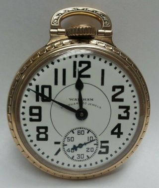 Vintage Waltham Vanguard 23 Jewels Open Face 10k Gf Pocket Watch - Runs - E3770