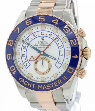 2018 Rolex Yacht - Master 2 44mm Two - Tone 18k Rose Gold Ceramic 116681 Watch 3