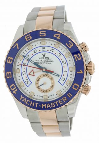 2018 Rolex Yacht - Master 2 44mm Two - Tone 18k Rose Gold Ceramic 116681 Watch 4