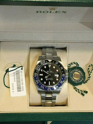 Rolex Steel GMT Master II Custom BLNR Ceramic Bezel 116710 Men ' s Watch 3