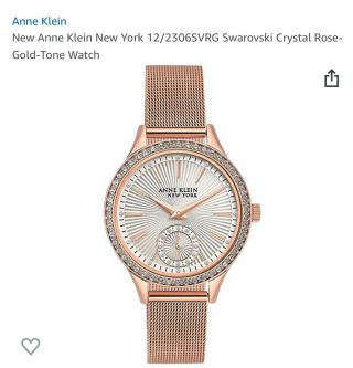 Anne Klein York 12/2306svrg Swarovski Crystal Rose - Gold - Tone Watch