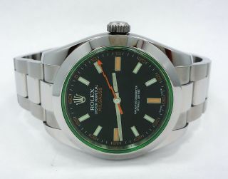 Rolex Milgauss 116400 Green Crystal Black Dial Oyster PAPERS 5