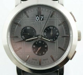 Vintage Burberry BU1756 Men Swiss Analog Quartz Chrono Watch Hours 5