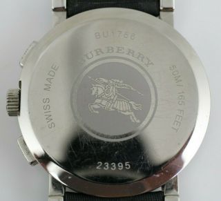 Vintage Burberry BU1756 Men Swiss Analog Quartz Chrono Watch Hours 8
