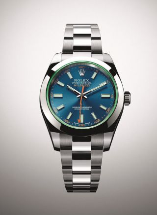 Rolex Milgauss Blue Dial Green Crystal Stainless Steel Oyster 40mm 116400gv