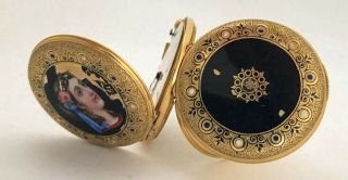 Vacheron Solid 18k Gold Enamel Pocket Watch Circa 1850 - Museum Quality