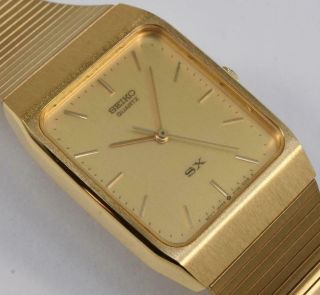 1980s NOS Seiko 5Y95 5008 5000 Stainless Steel Gold Quartz Watch Bracelet 2
