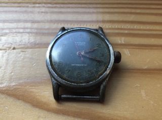 1950s Baylor Military 17j Swiss Stainless Steel Mens Watch For Repair