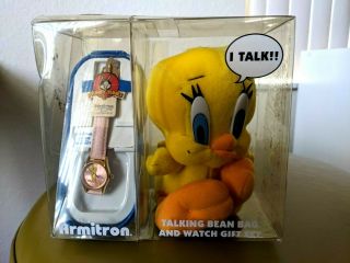 Armitron Tweety Bird Watch Looney Tune With Talking Bean Bag