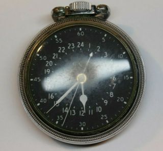 Vintage Hamilton GCT Pocket Watch 24 - Hour Military Black Dial G.  C.  T.  AN - 5740 - 1 3