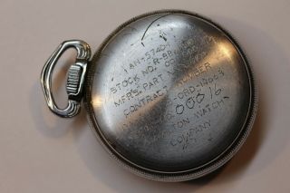 Vintage Hamilton GCT Pocket Watch 24 - Hour Military Black Dial G.  C.  T.  AN - 5740 - 1 6
