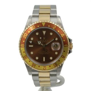 Rolex Gmt Master Ii Two Tone 18k Stainless 16713t 40mm Oyster Root Beer Nr 6361