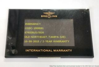 Breitling Emergency E76325U2 Yellow Dial Huge Dual Frequency Watch Box Papers 12