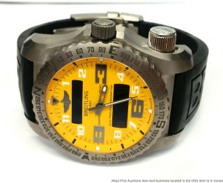 Breitling Emergency E76325U2 Yellow Dial Huge Dual Frequency Watch Box Papers 8